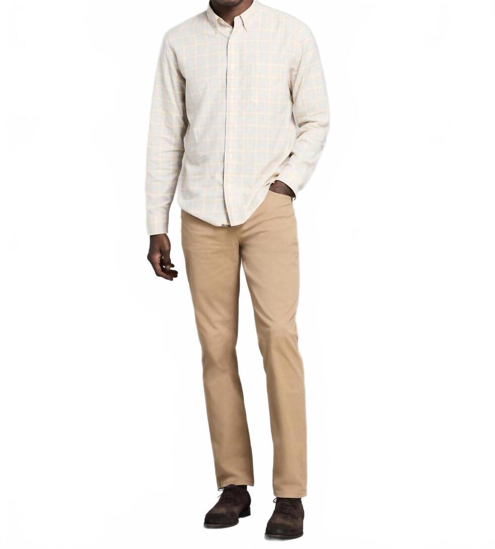 NEW BILLY REID plaid tuscumbia button down shirt in silver/taffy